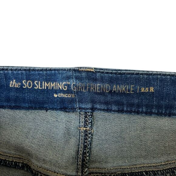 Chicos So Slimming Girlfriend Slim Leg Ankle Jeans chicos 2.5 embroidered jeans - Picture 14 of 16